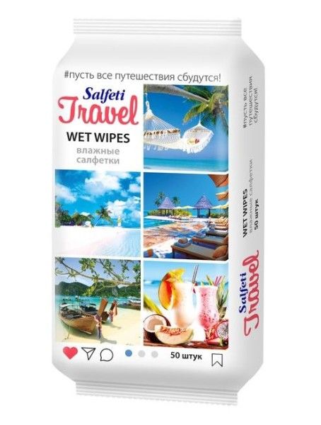 Изображение товара Салфетки влажные Salfeti Travel №50 Салфетки влажные Salfeti Travel №50 фотография