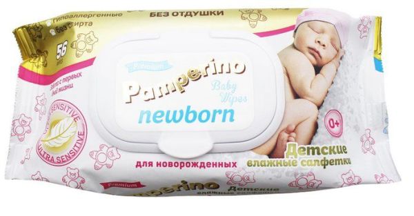 Изображение товара Салфетки влажные детские без отдушек с пластиковым клапаном Памперино Newborn 56шт Салфетки влажные детские без отдушек с пластиковым клапаном Памперино Newborn 56шт фотография