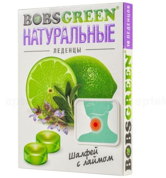 Изображение товара Бобс Грин леденцы (шалфей и лайм), 32 г Бобс Грин леденцы (шалфей и лайм), 32 г фотография