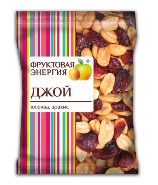 Изображение товара Сухофрукты Джой (клюква, арахис) ягодно-ореховая смесь, 50г Сухофрукты Джой (клюква, арахис) ягодно-ореховая смесь, 50г фотография